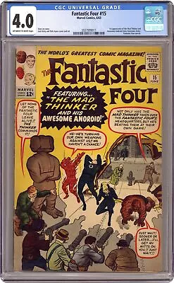 Buy Fantastic Four #15 CGC 4.0 1963 3937999011 • 305.33£
