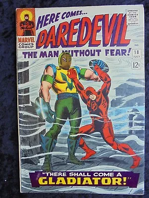 Buy DAREDEVIL #18 1966 MARVEL COMICS SILVER AGE ORIGIN & 1st GLADIATOR! • 35.57£