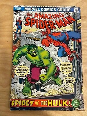 Buy Amazing Spider Man #119 1972 Vintage Marvel Comic Book Spidey Vs. Hulk • 79.29£
