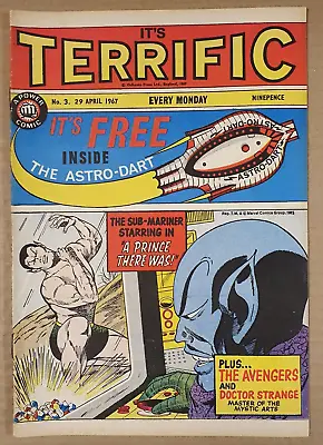 Buy Terrific # 3 - April 29th 1967 - Sub-Mariner Dr Strange Odhams UK Paper Comic • 6.95£