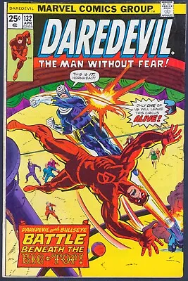 Buy Daredevil 132 FN/VF 7.0 2nd Bullseye Marvel 1976 • 39.54£