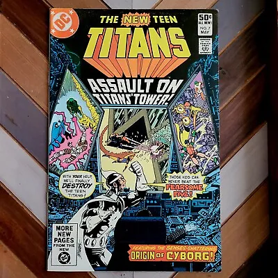 Buy New Teen Titans #7 VF (DC 1981) Origin CYBORG, Death Of Silas Stone, Perez Art • 12.10£