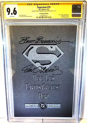 Buy Dan Jurgens, Brett Breeding Signed Superman 75-cgc Ss 9.6-death Of Superman! • 126.46£