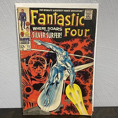 Buy Fantastic Four #72 (Iconic Jack Kirby Cover) Silver Surfer App. 1968 KEY HOT • 75.08£