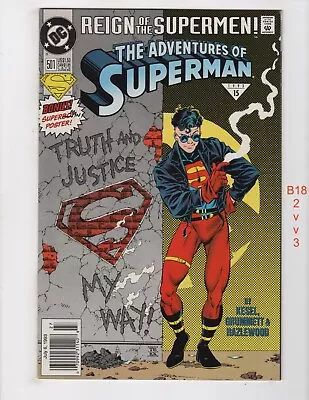 Buy Adventures Of Superman #501 Grummett Variant Newsstand VF/NM 1987 DC B1823 • 5.93£