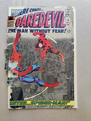Buy Daredevil 16 Marvel 1966 Poor 0.5 VERY LOW GRADE Spider-Man John Romita Stan Lee • 21.72£