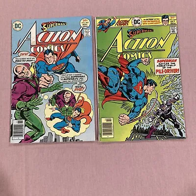 Buy Action Comics #464 #465  Superman Vs Lex Luthor, W Batman & Flash 1976 DC • 10.27£