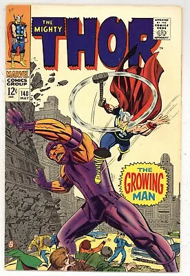 Buy Thor 140 (VG) 1st App Growing Man! Stan Lee, Jack Kirby 1967 Marvel Comics R859 • 22.14£