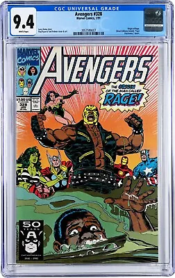 Buy Avengers #328 CGC 9.4 (Jan 1991, Marvel) Larry Hama, She-Hulk, Origin Of Rage • 35.58£