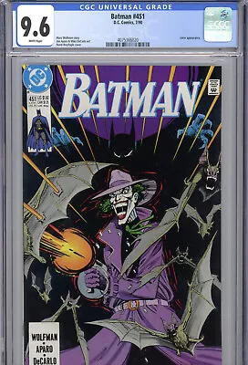 Buy Batman #451 (1990) DC CGC 9.6 White Joker • 38.27£
