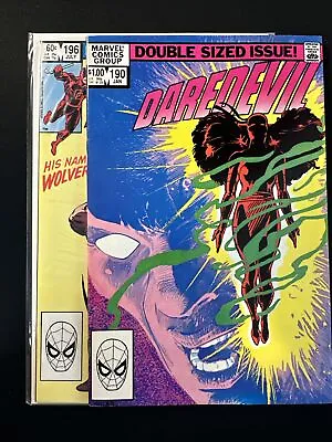 Buy Daredevil #190 & 196 Lot Of 2 Marvel Comics Bronze Age Wolverine Elektra 1983 • 11.91£
