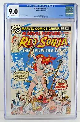 Buy Marvel Feature #4 Marvel Comics 5/76 Red Sonja CGC 9.0 CL39 • 79.68£
