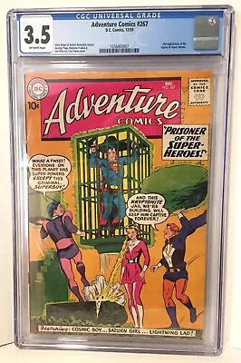 Buy Adventure Comics #267  CGC 3.5  DC 1959   2nd Legion Of Superheroes! • 169.98£