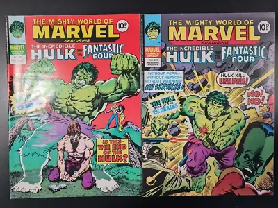 Buy The Mighty World Of Marvel Starring Hulk #305 & #306 Marvel Uk 1977 • 0.99£