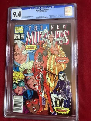 Buy NEW MUTANTS #98-CGC 9.4-Newstand-1ST DEADPOOL-WHITE PAGES • 425£