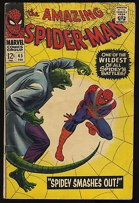 Buy Amazing Spider-Man #45 VG 4.0 3rd Lizard Appearance! Stan Lee! Marvel 1967 • 50.60£