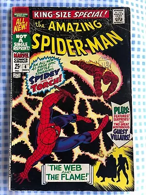 Buy Amazing Spider-Man Annual 4 King Size (1967) Human Torch, Wizard, Mysterio App • 14.99£