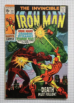 Buy 1970 Invincible Iron Man 22 By Marvel Comics 2/70, Silver Age 15¢ Ironman Cover • 17.87£