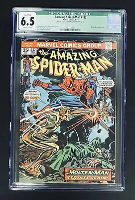 Buy Amazing Spider-man #132 Cgc 6.5 Marvel Comics 1974 -molten Man • 38.92£