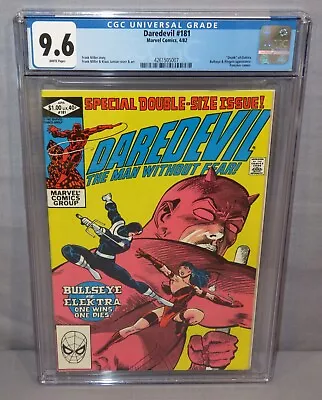 Buy DAREDEVIL #181 (Death Of Elektra) CGC 9.6 NM+ White Pages Marvel Comics 1982 • 72.28£