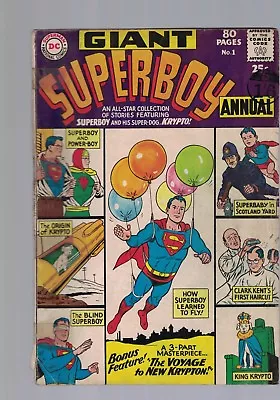 Buy DC Comics 80pg Giant Superboy Annual  No 1 Summer 1964 25c USA • 24.99£