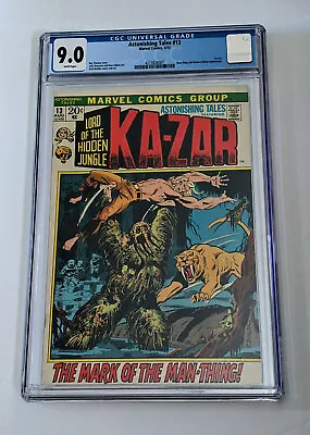 Buy Astonishing Tales 13 (Marvel, 1972)  CGC 9.0 **1st Cover Appearance Man-Thing** • 127.11£