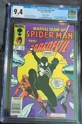 Buy MARVEL TEAM-UP #141 CGC 9.4 NEWSSTAND WHITE PAGES  1984 1st Black Costume Spidy • 156.83£