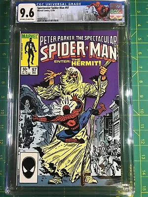 Buy Spectacular Spider-man 97 Cgc 9.6 1984 1st App Jonathan Ohnn (spot) Custom Label • 63.96£