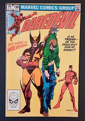 Buy Daredevil 196 (1st Meeting Of Daredevil & Wolverine!!!) Frank Miller 1982 • 9.64£