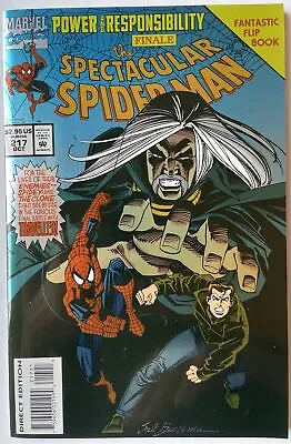 Buy Spectacular Spider-Man #217 • Foil Wraparound Flip Cover Variant! (Marvel 1995) • 2.39£