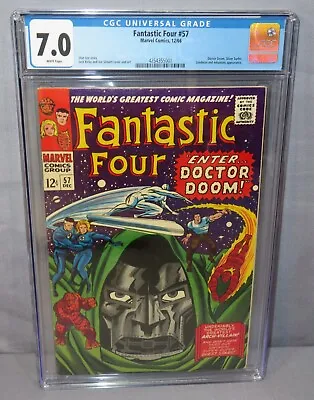 Buy FANTASTIC FOUR #57 (Silver Surfer, Doctor Doom) CGC 7.0 FN/VF Marvel Comics 1966 • 263.54£