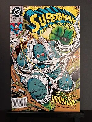 Buy Superman The Man Of Steel #18 NM- 9.2 HTF Newsstand 1st Full Doomsday Hot Key Dc • 17.38£