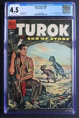 Buy Four Color #596 TUROK #1 First Andar 1954 Dell Dinosaurs Susor Painted-c CGC 4.5 • 676.66£