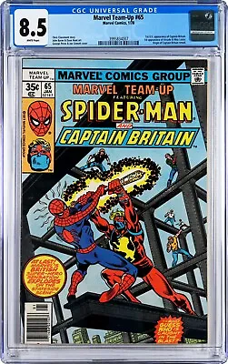 Buy Marvel Team-Up #65 CGC 8.5 (Jan 1978, Marvel) Spider-Man, 1st US Captain Britain • 85.15£
