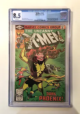 Buy Uncanny X-Men #135 1980 CGC 8.5 VF+ White Pages Dark Phoenix Saga Marvel Comics • 90.71£