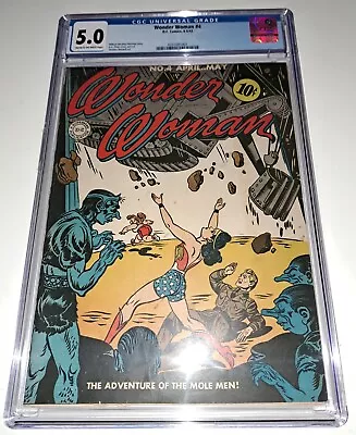 Buy Wonder Woman #4 (1943) CGC 5.0 C-OW Marston / Peter / Moldoff Free Shipping ! • 1,982.47£