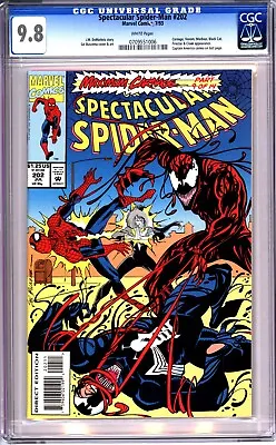 Buy Spectacular Spider-man #202 - Cgc 9.8 Wp - Direct Edition - Carnage Appearance! • 118.59£