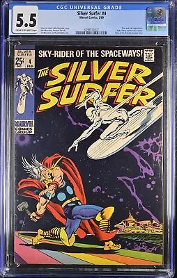 Buy Silver Surfer #4 CGC FN- 5.5 Vs Thor! Loki Appearance!  Marvel 1969 • 510.89£
