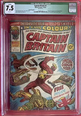Buy Captain Britain #1 (1976) 1st Appearance Of Captain Britain CGC 7.5 Missing Mask • 199£