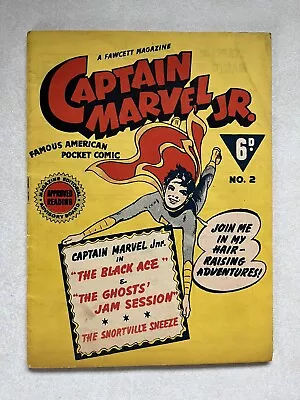 Buy 1943 FAWCETT MAGAZINE Pocket Comic CAPTAIN MARVEL JR. # 2 COMIC AUSTRALIAN Ed F? • 47.26£