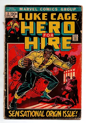 Buy Hero For Hire #1 Origin & 1st Appearance Luke Cage - KEY - 1972 - FR/PR • 79.06£