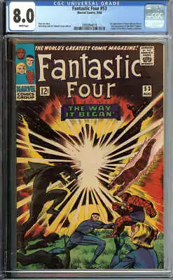 Buy Fantastic Four #53 Cgc 8.0 White Pages // 2nd App Black Panther • 217.42£