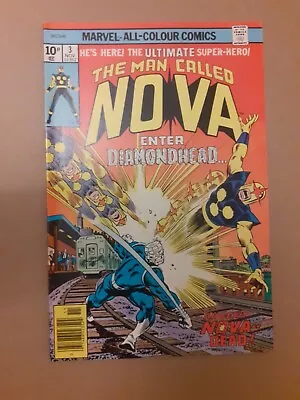 Buy Tne Man Called Nova No 3. 1st Appearance Of Diamond Head. F/FV 1976 Marvel Comic • 9.99£