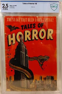 Buy Tales Of Horror #8 CBCS 2.5 Toby Press 1953 Classic Golden Age Snake Cover  • 1,994.80£