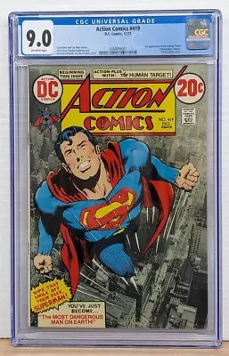 Buy ACTION COMICS #419 CGC 9.0 1st Appearance Of The Human Target, Neal Adams Cover • 187.89£