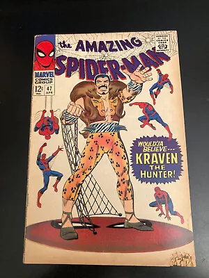 Buy AMAZING SPIDER-MAN #47 *Kraven!* (FN/VF) Except For The Damage In Lower Right :( • 23.68£