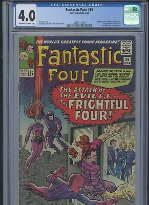 Buy Fantastic Four #36 1965 CGC 4.0 (1st App Of The Frightful Four & Medusa) • 83.01£