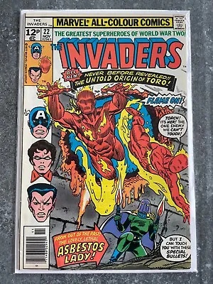 Buy Invaders #22 | Origin Of Toro | Gil Kane Cover | VF | B&B (Marvel 1977) • 1.75£