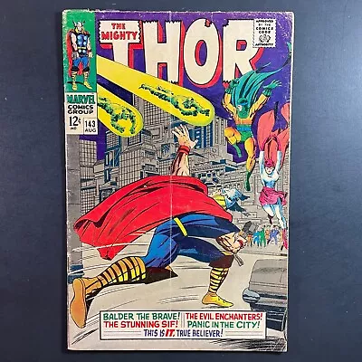 Buy Thor 143 KEY Silver Age Marvel 1967 Stan Lee Comic Jack Kirby Cover Enchanters • 11.97£