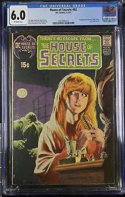 Buy House Of Secrets #92 - D.C. Comics 1971 CGC 6.0 1st App Of The Swamp Thing • 1,224.65£